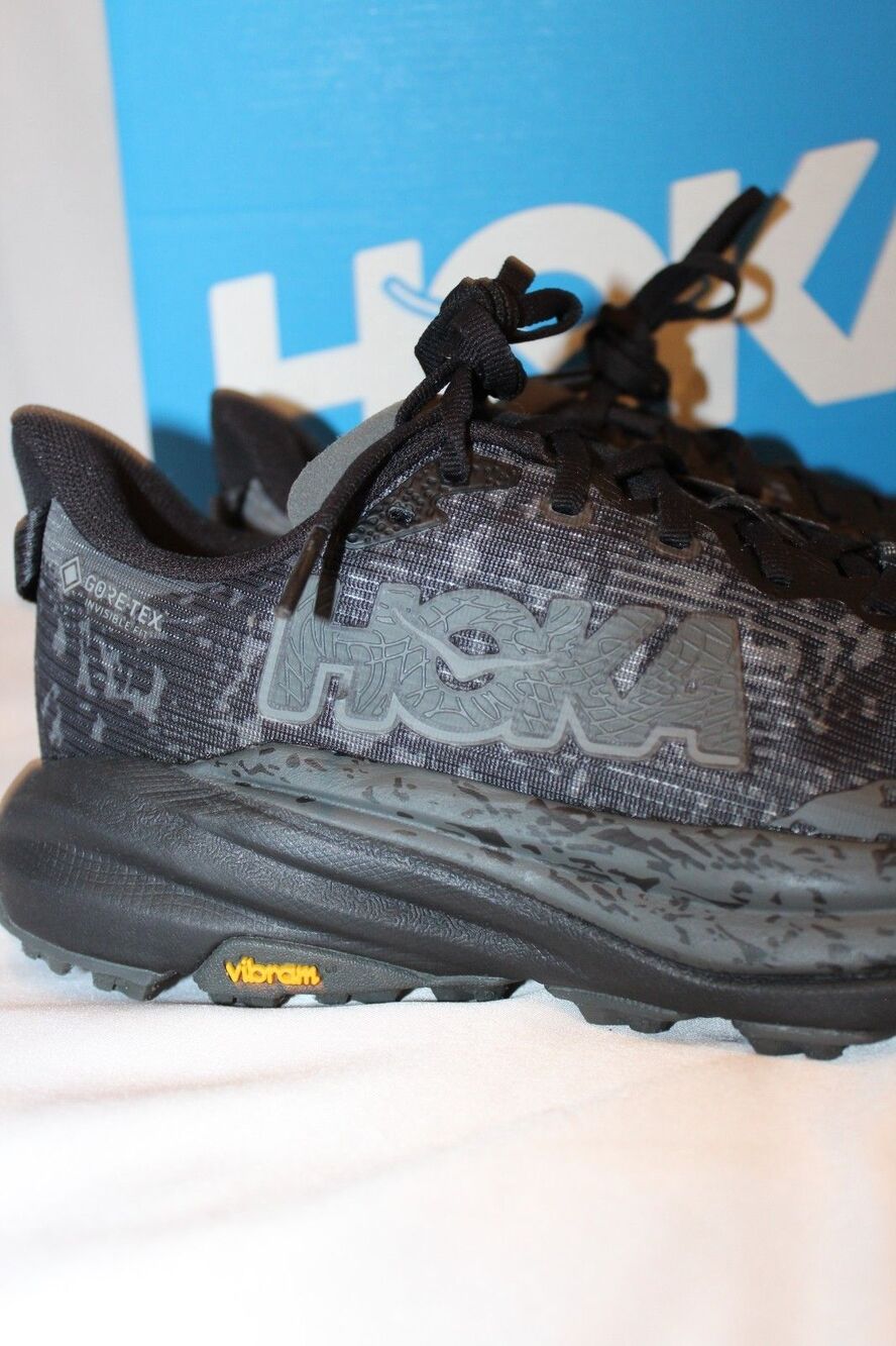 Hoka Women's Speedgoat 6 GTX Wide Running Athletic Sneakers Black NIB 8 D - Picture 5 of 8